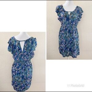 Ruffle short sleeves floral dress Size Large